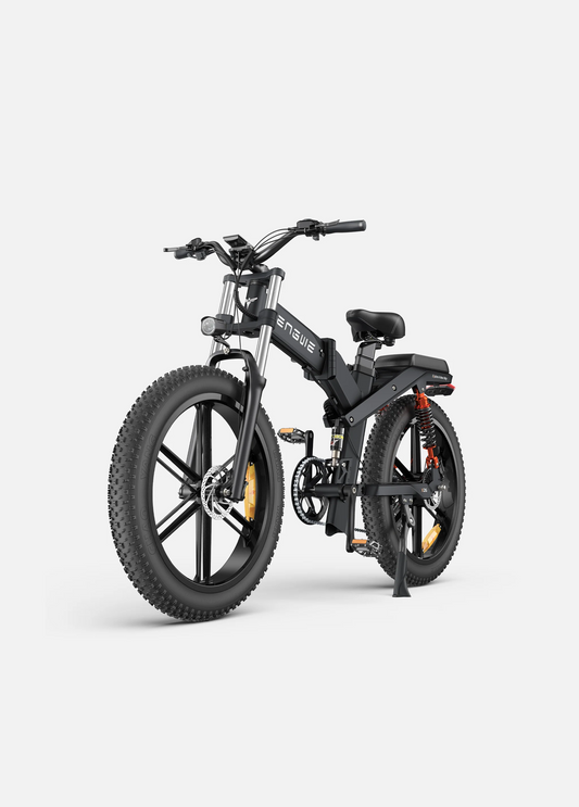 ENGWE X26 Folding Electric Bike – 26" Fat Tires, 1200W Peak Motor, 48V 29.2Ah Dual Batteries