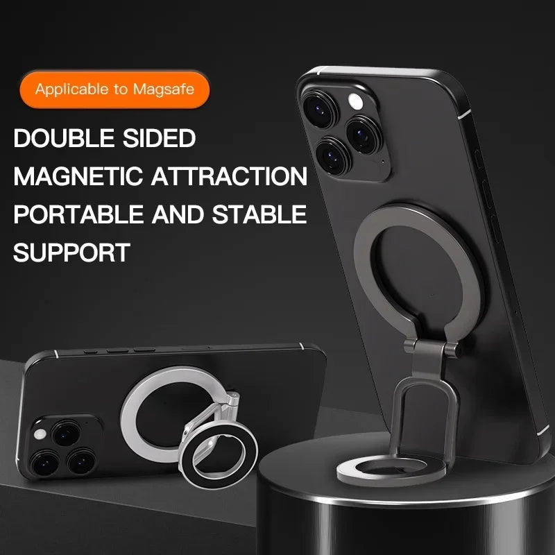 2-in-1 Magnetic Phone Stand – 360° Rotating Car Mount for MagSafe Compatible Devices