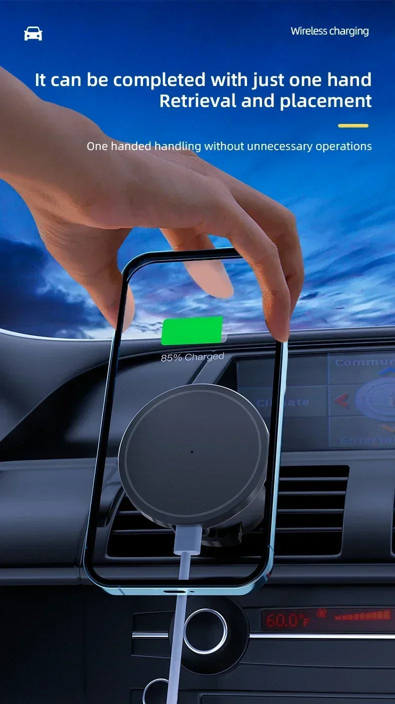 Magnetic Car Wireless Charger – Air Vent Mount for MagSafe Compatible Phones