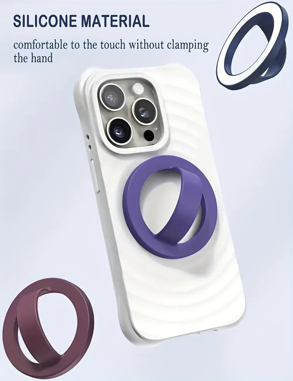 Magnetic Phone Ring Holder – 360° Rotating Grip and Stand for Smartphones