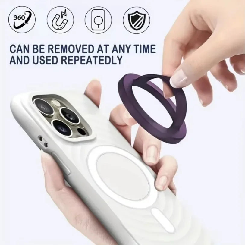 Magnetic Phone Ring Holder – 360° Rotating Grip and Stand for Smartphones