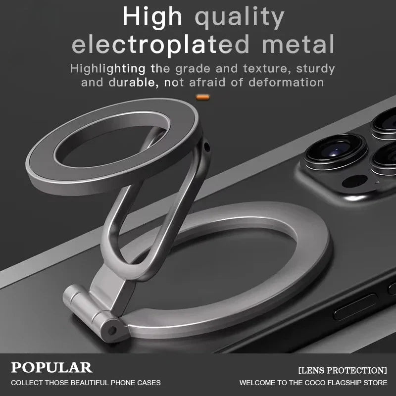 2-in-1 Magnetic Phone Stand – 360° Rotating Car Mount for MagSafe Compatible Devices