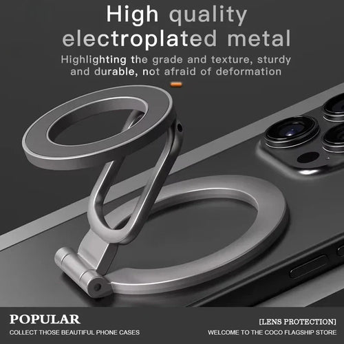 2-in-1 Magnetic Phone Stand – 360° Rotating Car Mount for MagSafe Compatible Devices