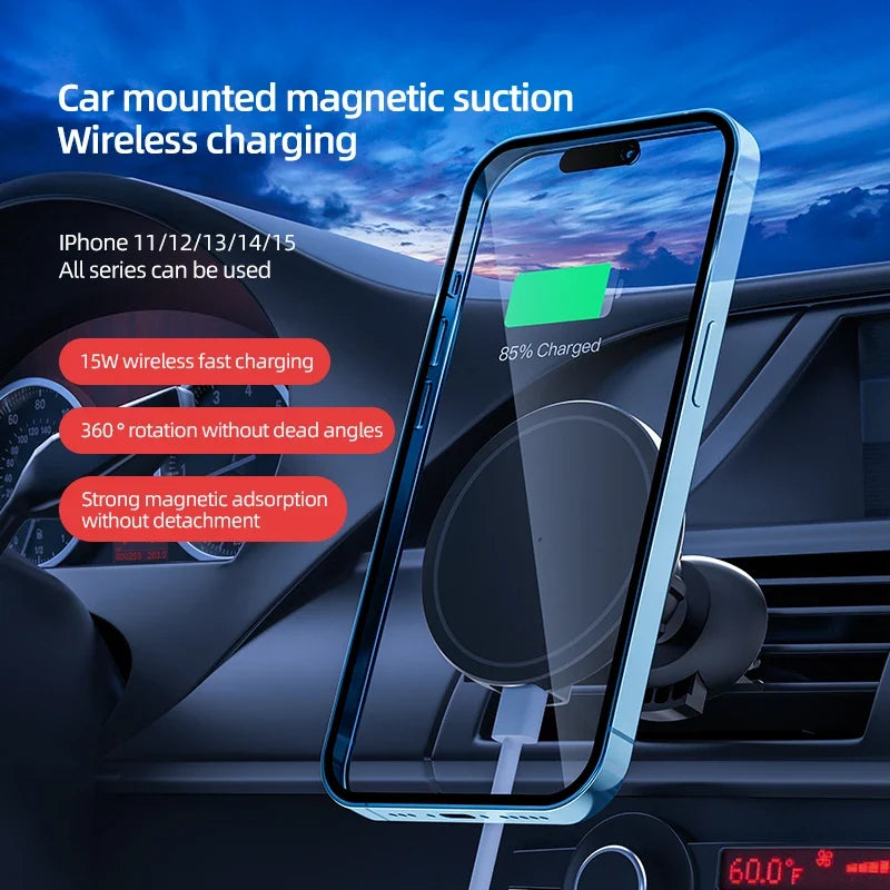 Magnetic Car Wireless Charger – Air Vent Mount for MagSafe Compatible Phones