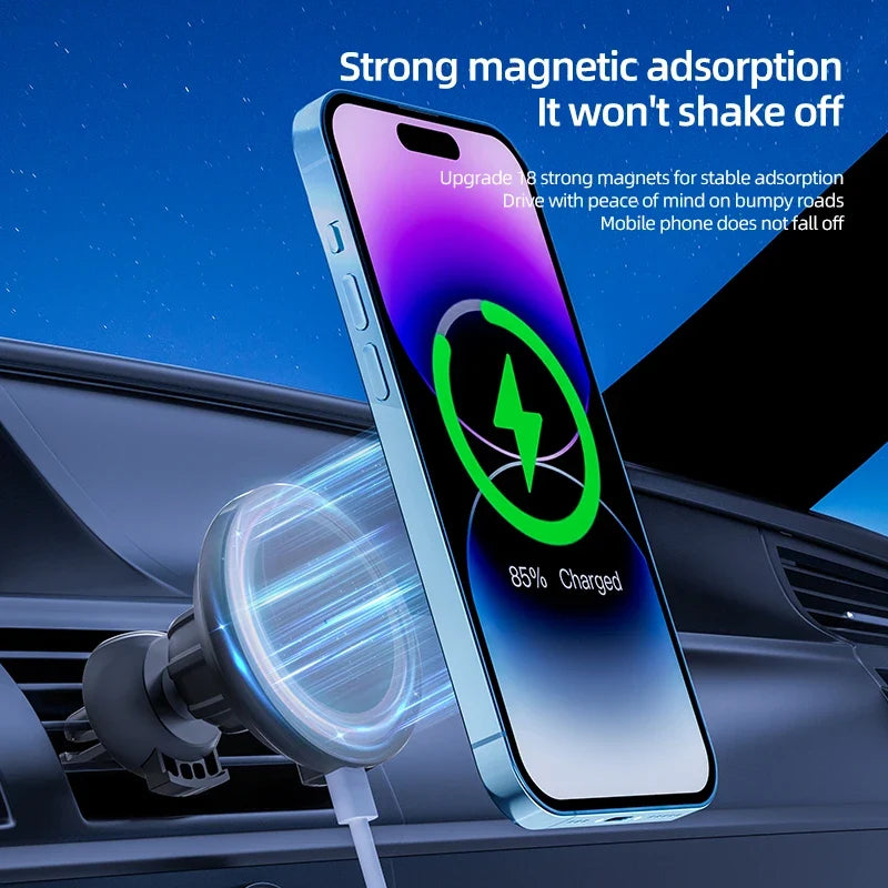 Magnetic Car Wireless Charger – Air Vent Mount for MagSafe Compatible Phones