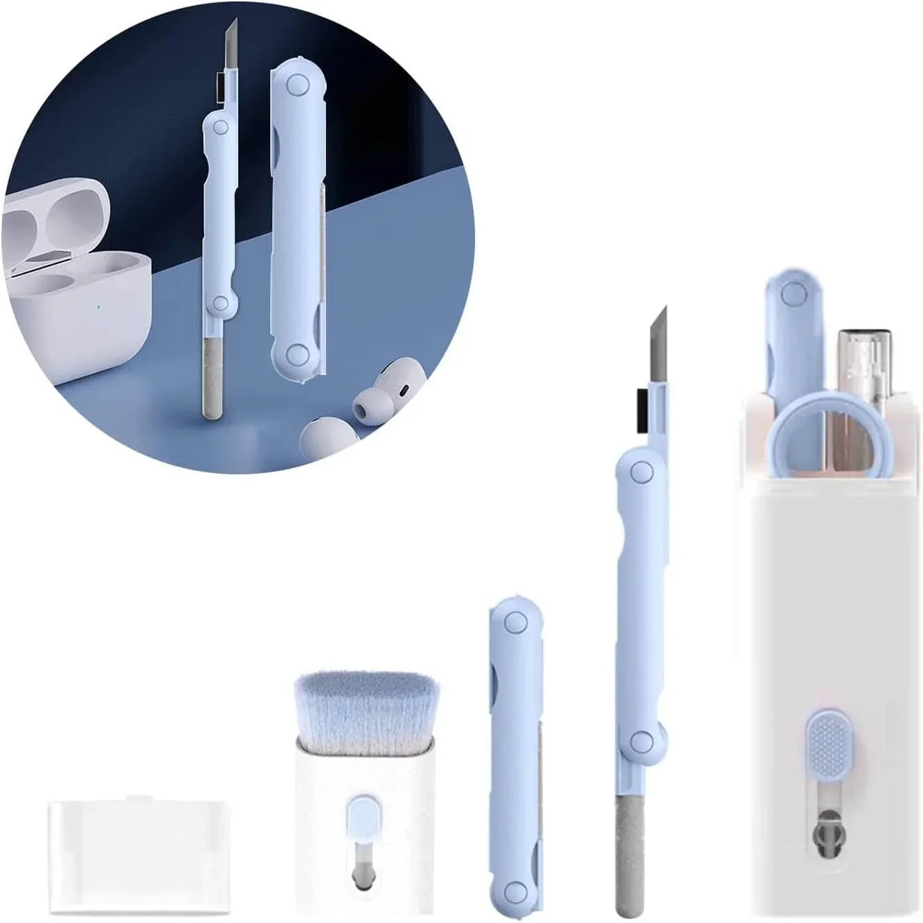 7-in-1 Cleaning Kit – All-in-One Tool for AirPods, Phones & Laptop Care