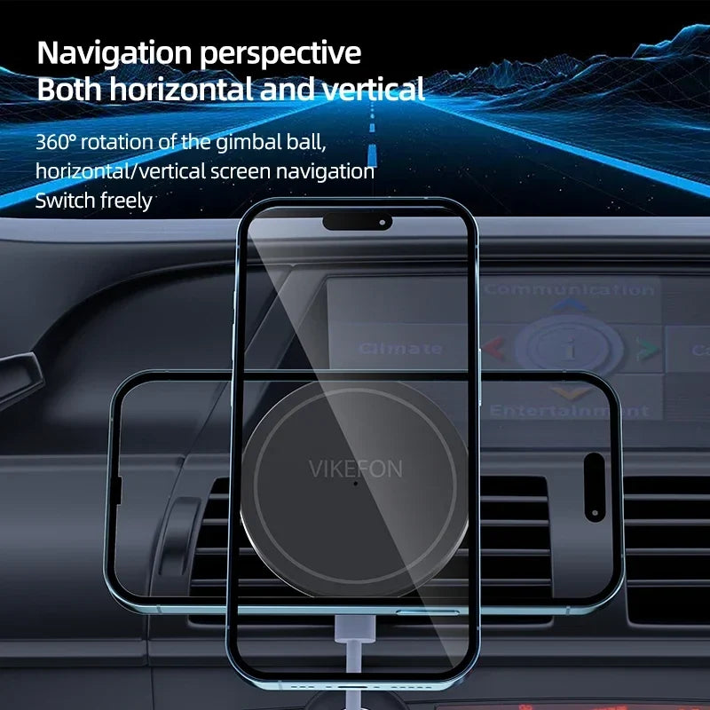 Magnetic Car Wireless Charger – Air Vent Mount for MagSafe Compatible Phones