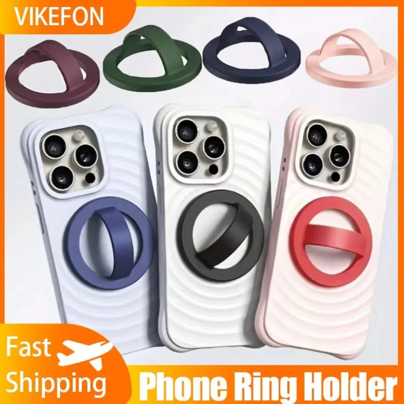 Magnetic Phone Ring Holder – 360° Rotating Grip and Stand for Smartphones