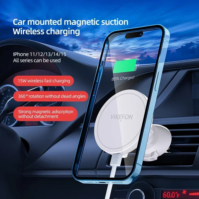 Magnetic Car Wireless Charger – Air Vent Mount for MagSafe Compatible Phones