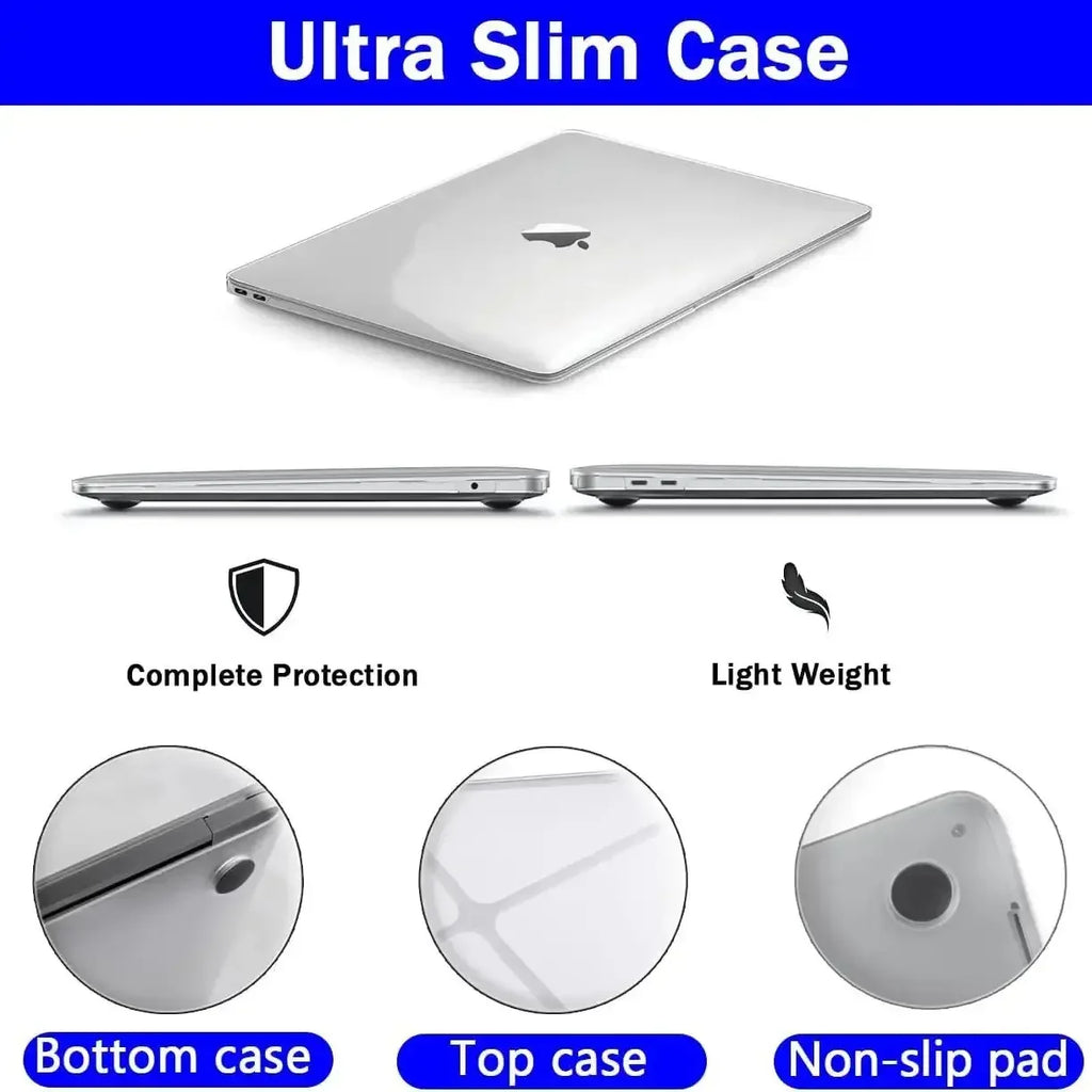 Clear Hard Shell Case Compatible with MacBook Air and MacBook Pro – 13 to 16 Inch