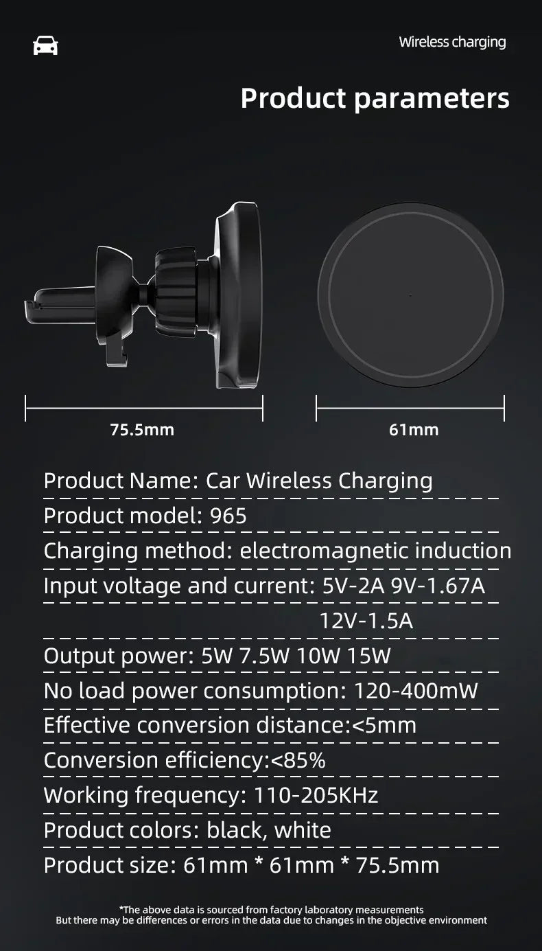 Magnetic Car Wireless Charger – Air Vent Mount for MagSafe Compatible Phones