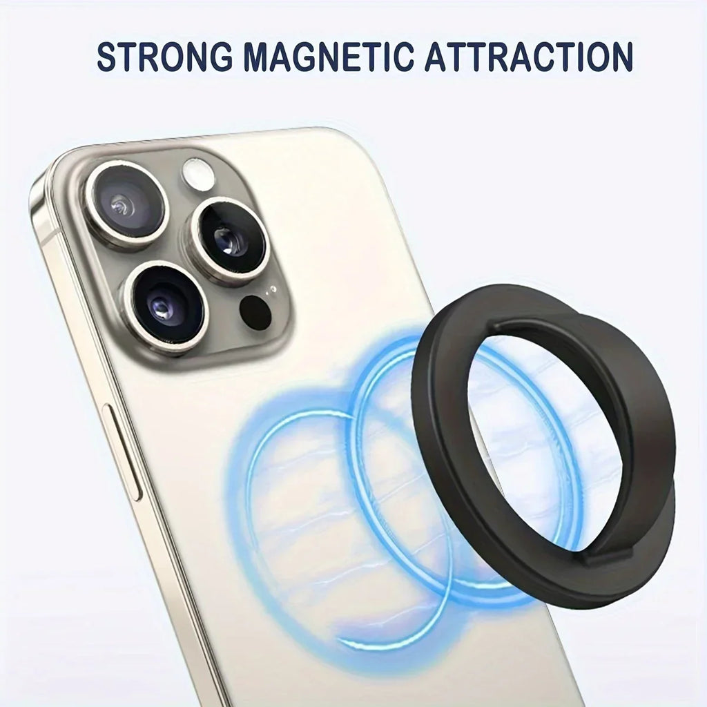 Magnetic Phone Ring Holder – 360° Rotating Grip and Stand for Smartphones