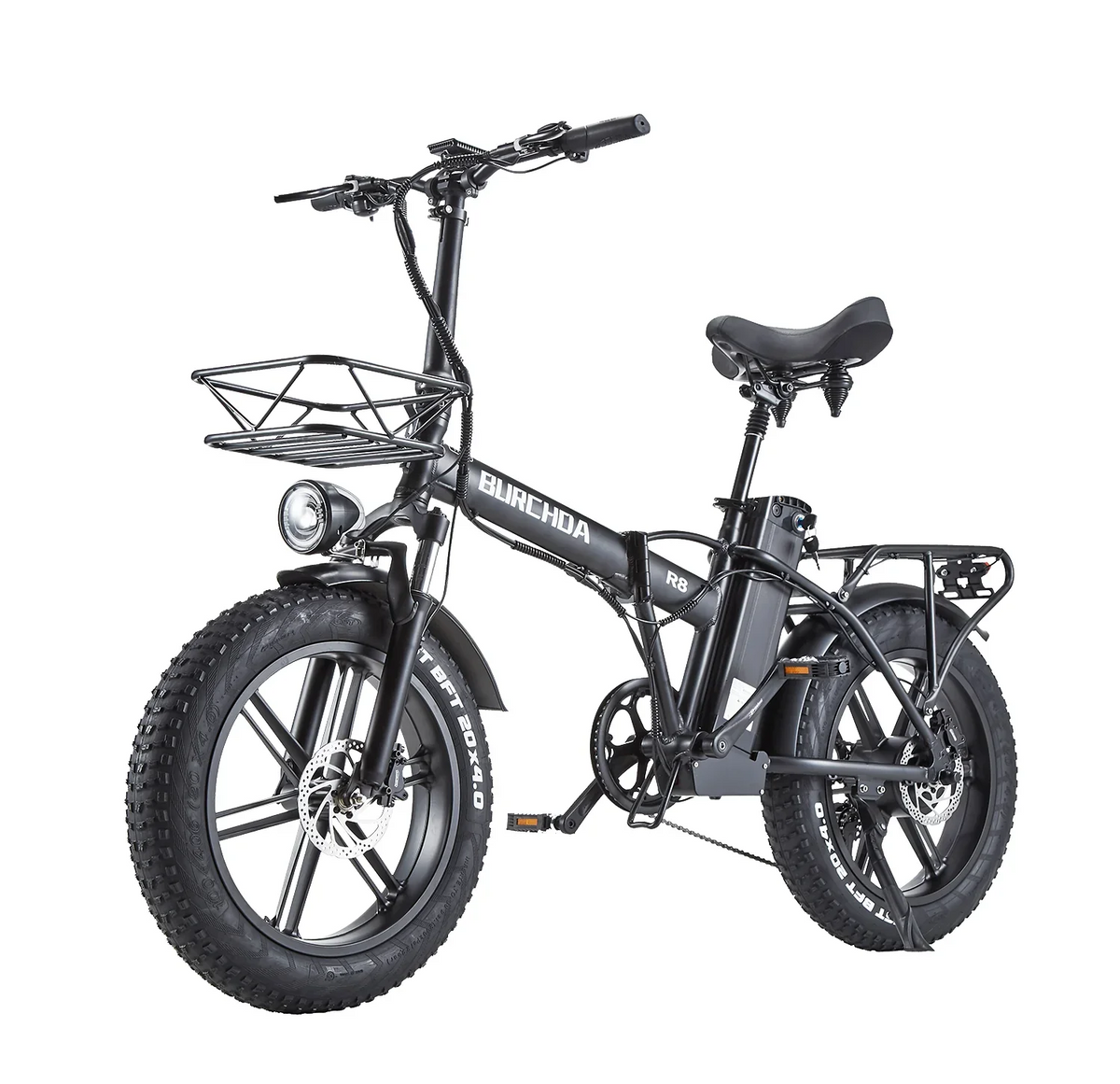 BURCHDA R8 Pro Folding Electric Bike – 800W Motor, 48V 20Ah Removable Battery, 20 × 4.0-Inch Fat Tires