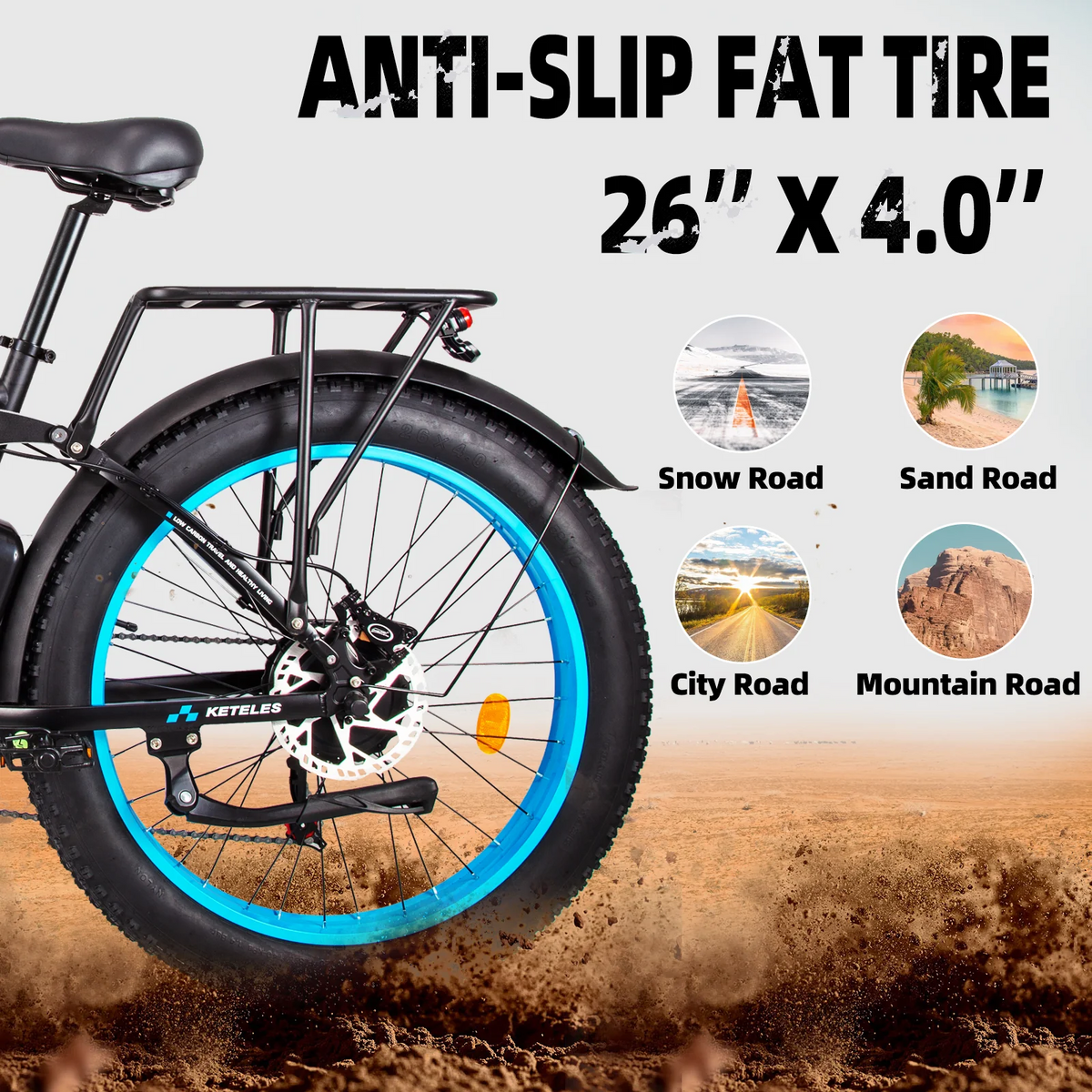 KETELES K800 PRO 2000W Dual Motor AWD Electric Bike, 26" Fat Tires, Full Suspension