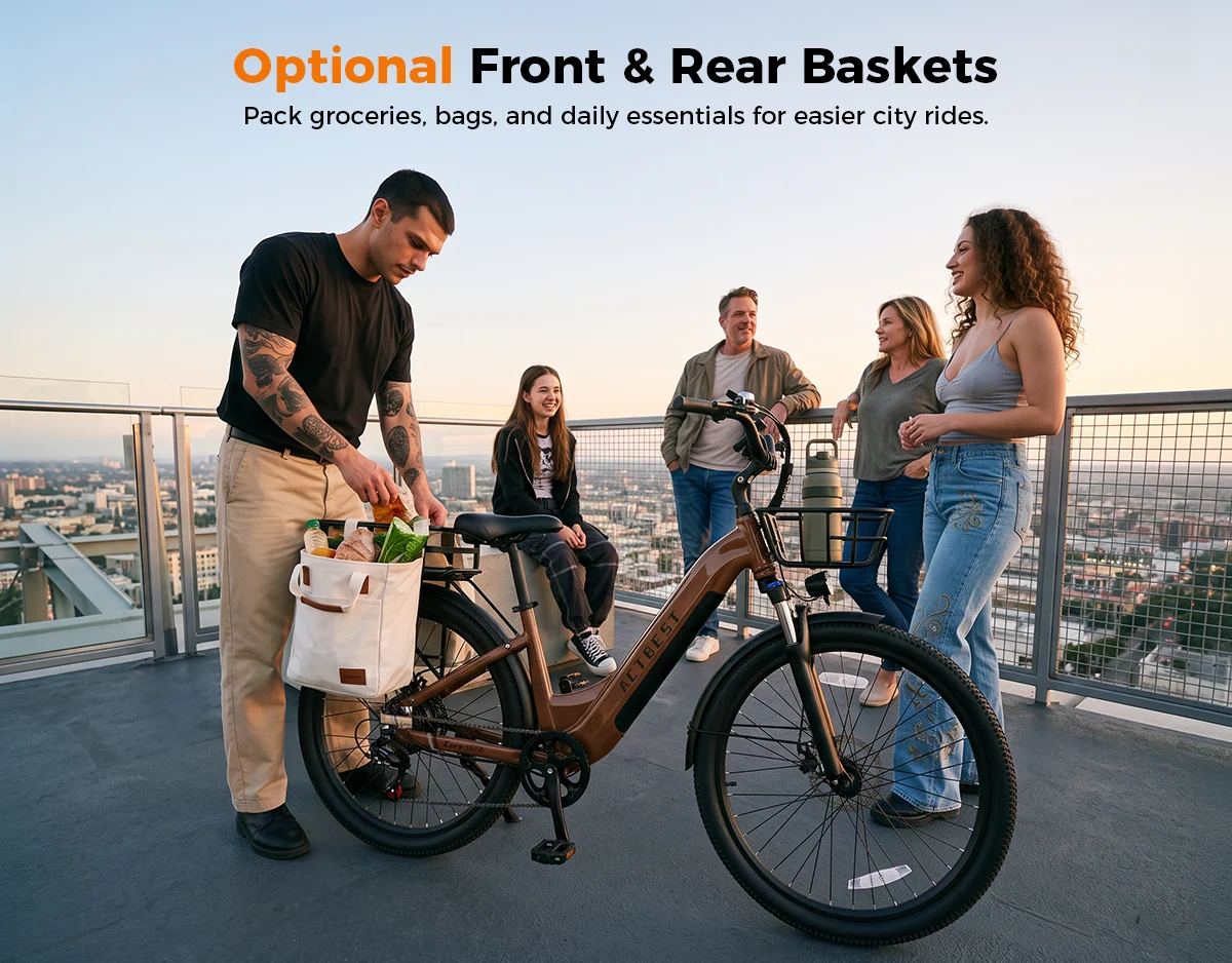 ACTBEST Core ST 2.0 Step-Through Electric Bike – 1200W Peak Motor, 48V 10.4Ah Removable Battery, 26-Inch Tires