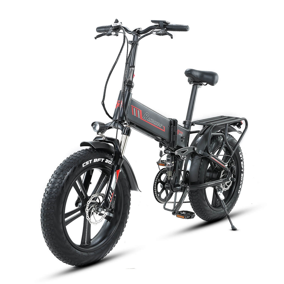 RANDRIDE Hummer Folding Electric Bike – 1000W Motor, 48V 17Ah Removable Battery, 20-Inch Fat Tires