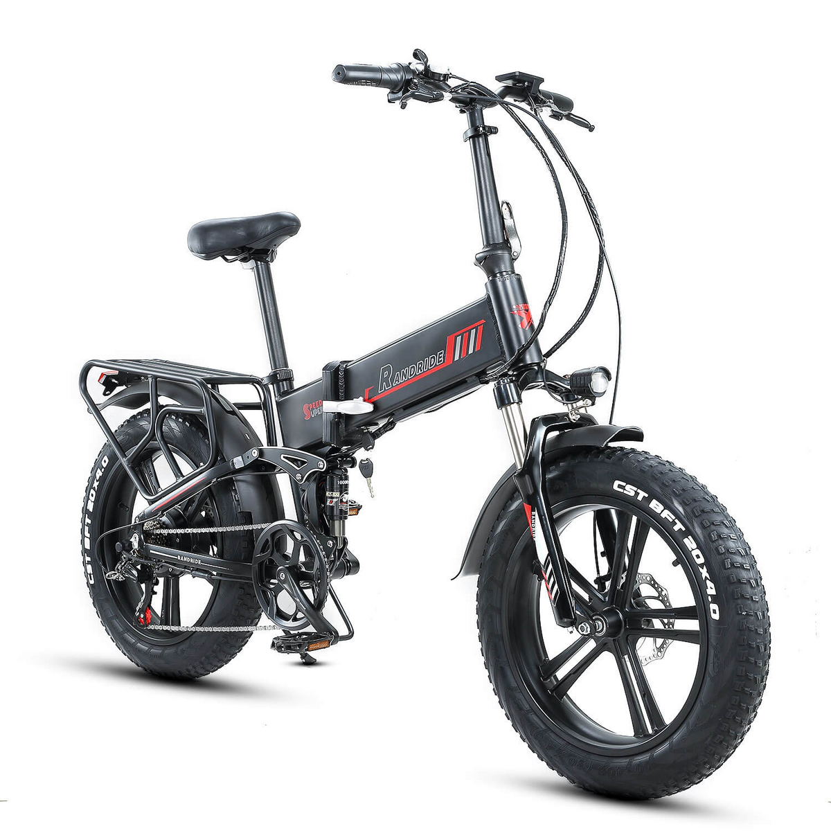 RANDRIDE Hummer Folding Electric Bike – 1000W Motor, 48V 17Ah Removable Battery, 20-Inch Fat Tires