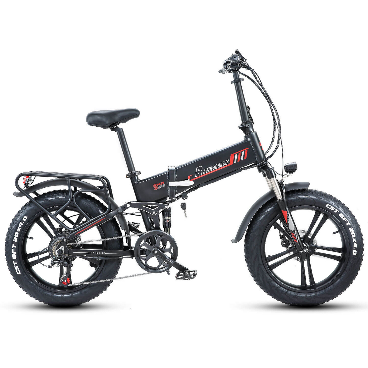 RANDRIDE Hummer Folding Electric Bike – 1000W Motor, 48V 17Ah Removable Battery, 20-Inch Fat Tires