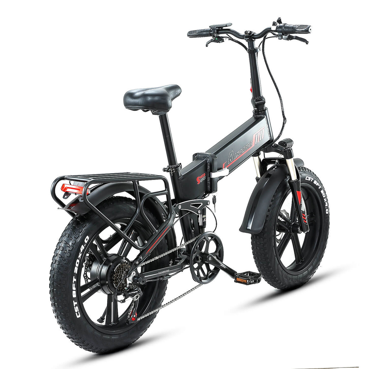 RANDRIDE Hummer Folding Electric Bike – 1000W Motor, 48V 17Ah Removable Battery, 20-Inch Fat Tires