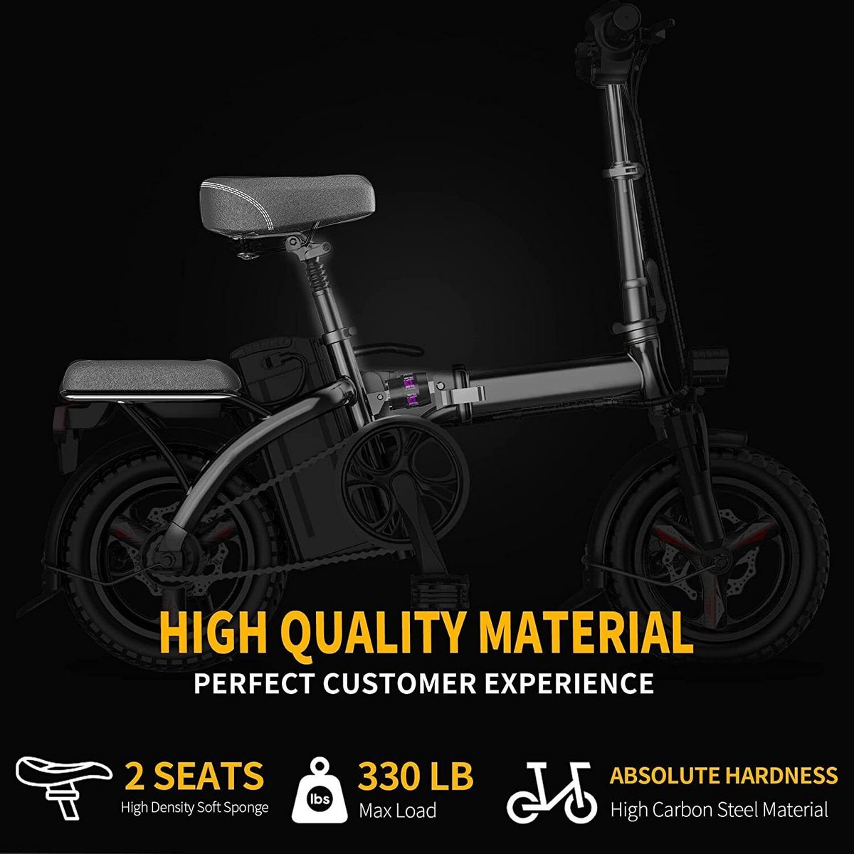 EBKAROCY 14″ Folding Electric Bike for Adults, 400W Motor, 48V 15Ah Removable Battery