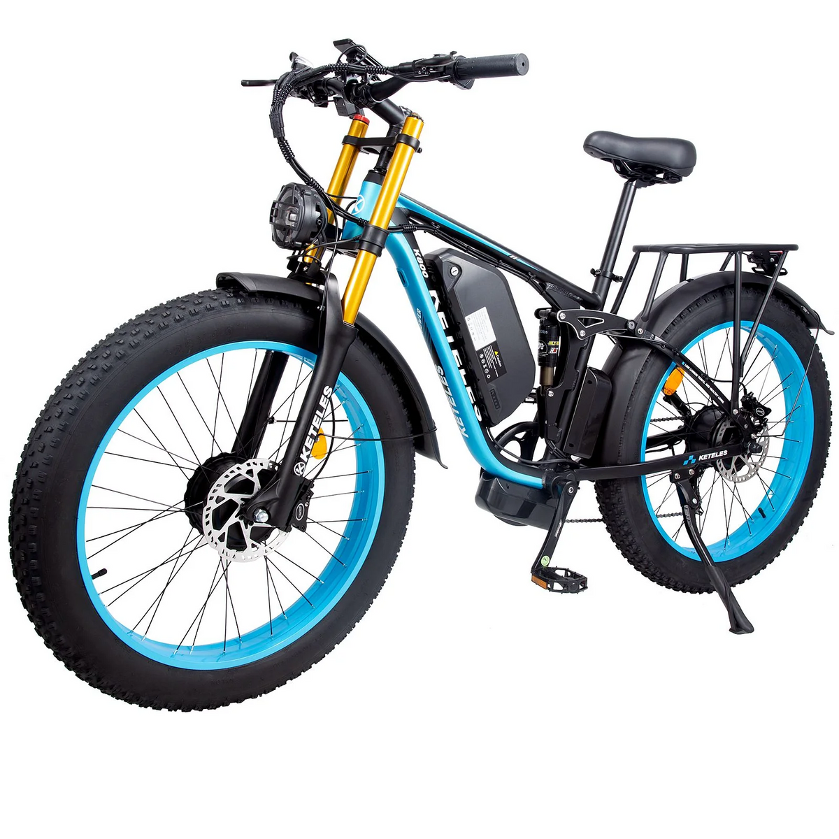 KETELES K800 PRO 2000W Dual Motor AWD Electric Bike, 26" Fat Tires, Full Suspension