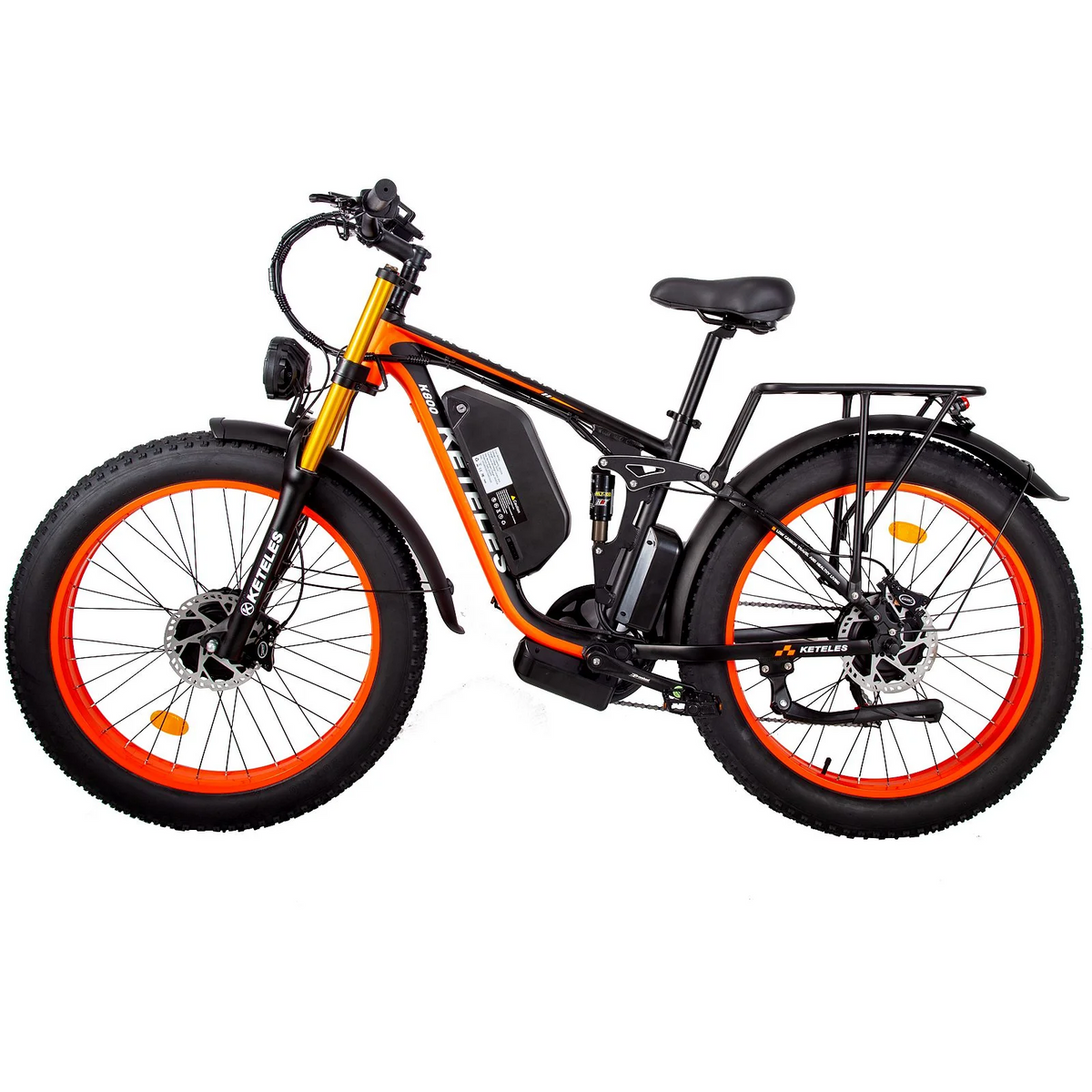 KETELES K800 PRO 2000W Dual Motor AWD Electric Bike, 26" Fat Tires, Full Suspension