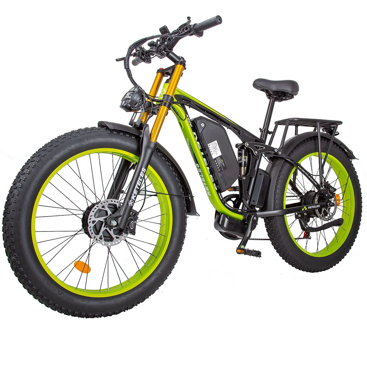 KETELES K800 PRO 2000W Dual Motor AWD Electric Bike, 26" Fat Tires, Full Suspension