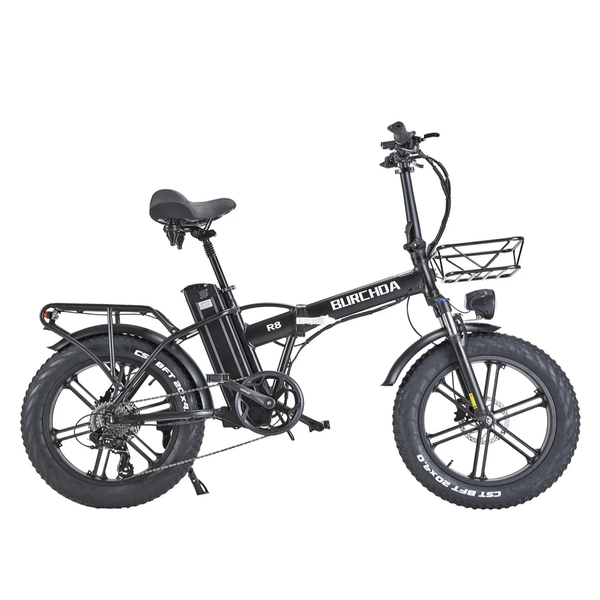 BURCHDA R8 Pro Folding Electric Bike – 800W Motor, 48V 20Ah Removable Battery, 20 × 4.0-Inch Fat Tires